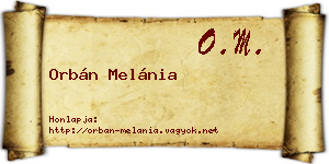 Orbán Melánia névjegykártya